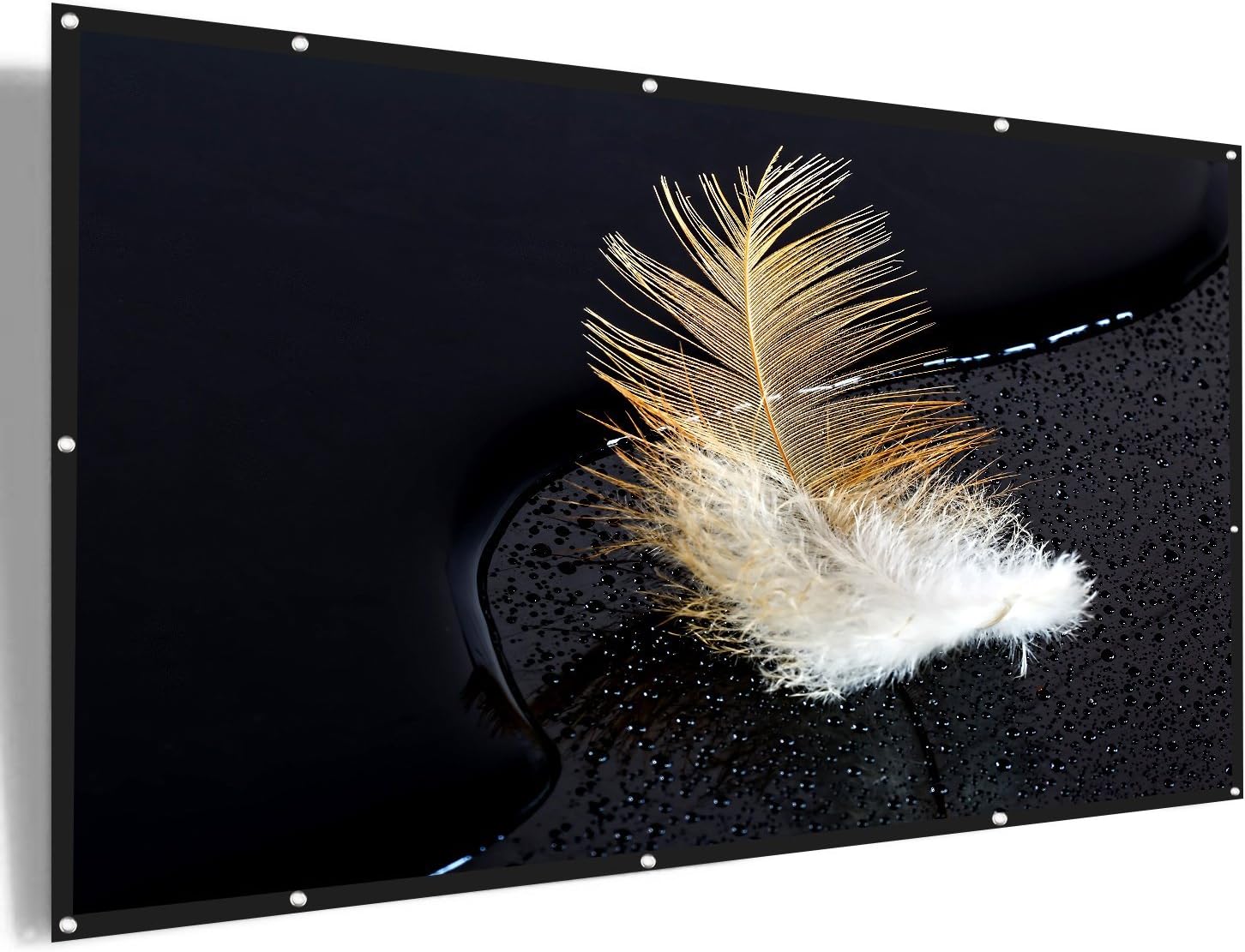 Projector Screen 100 inch 16:9 Foldable Anti-Crease Portable Movies Screen HD Projection Screen for Home Indoor Outdoor Support Double Sided Projection(100inch)