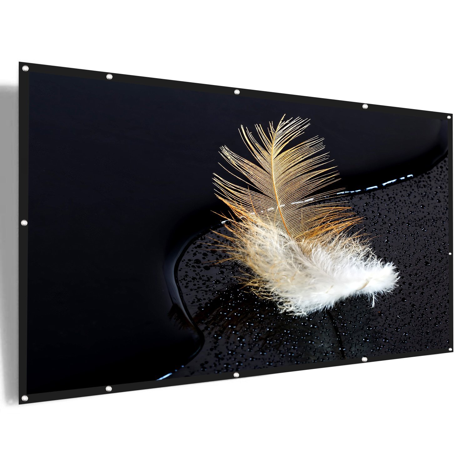 Projector Screen 100 inch 16:9 Foldable Anti-Crease Portable Movies Screen HD Projection Screen for Home Indoor Outdoor Support Double Sided Projection(100inch)