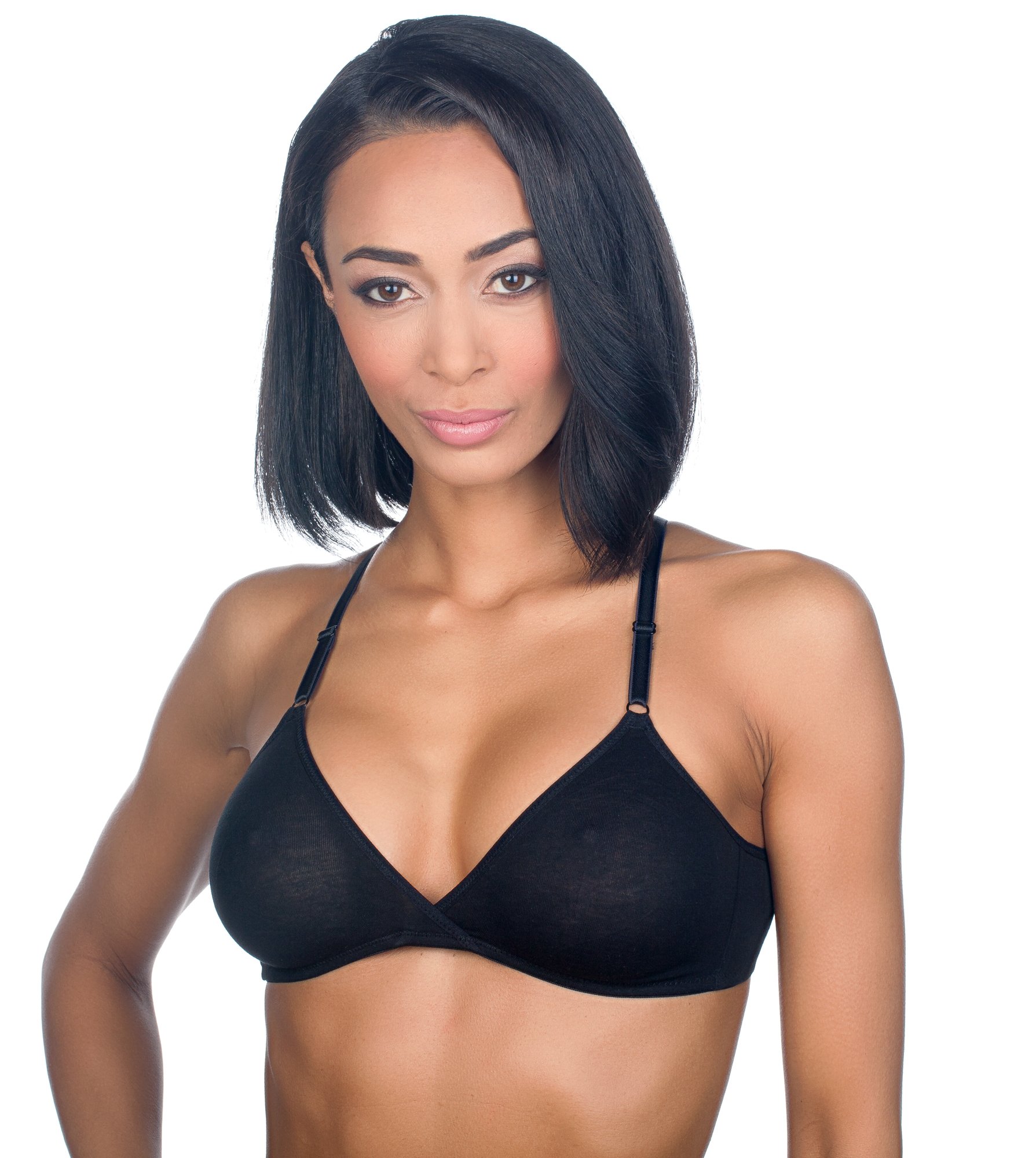 Timpa Cotton Crossover Bra Style 00003 - Black, 32A