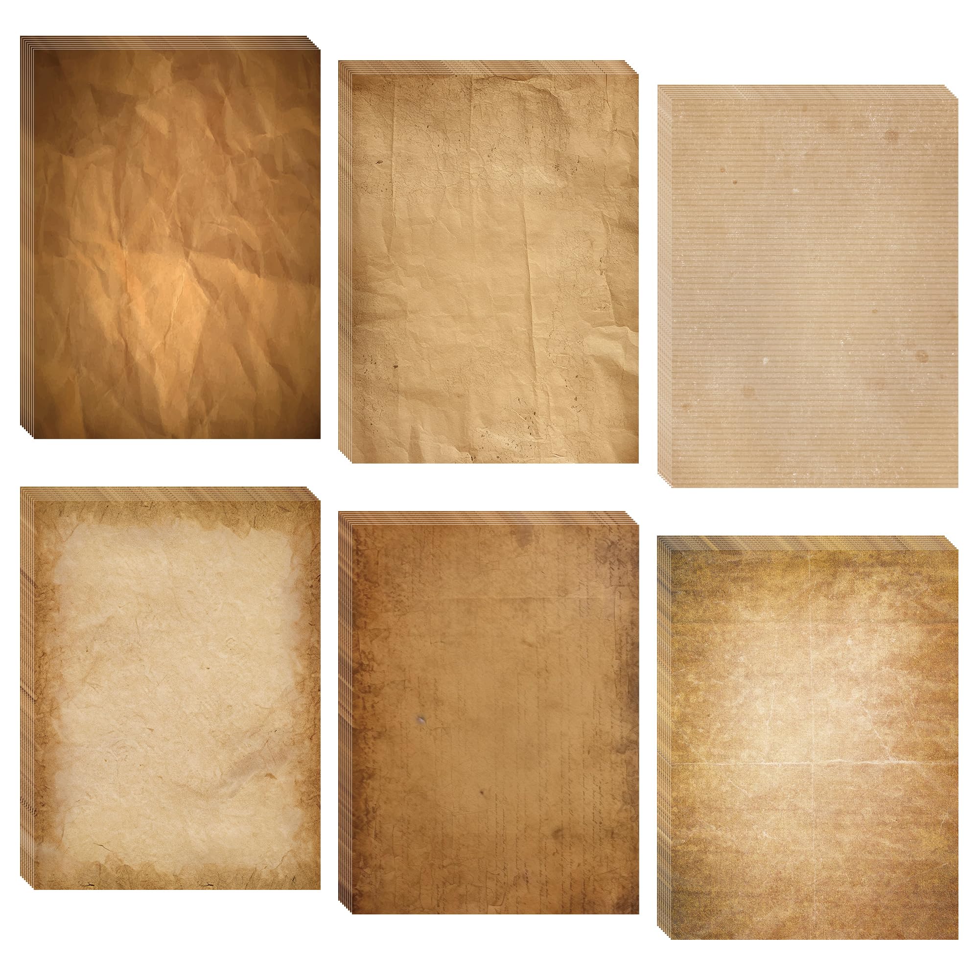 48 Old Paper, loose leaf Paper, Stationery Writing Paper, Retro Antique letterhead Paper, Aged Paper