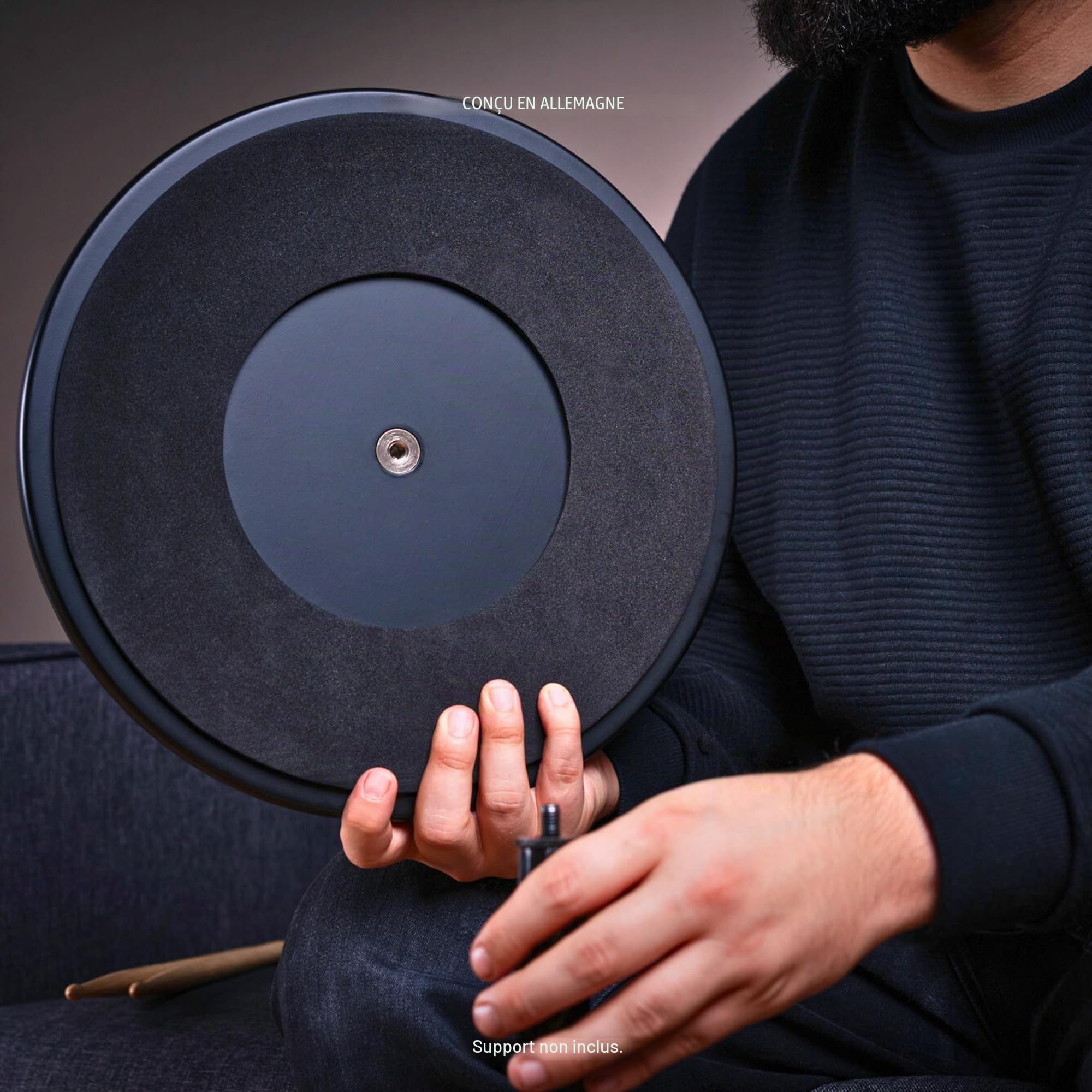 Meinl 12" Marshmallow Pad Black Base | Montage sur pied, son de collage presque silencieux, rebond réduit, pour les batteurs de tous niveaux de compétence