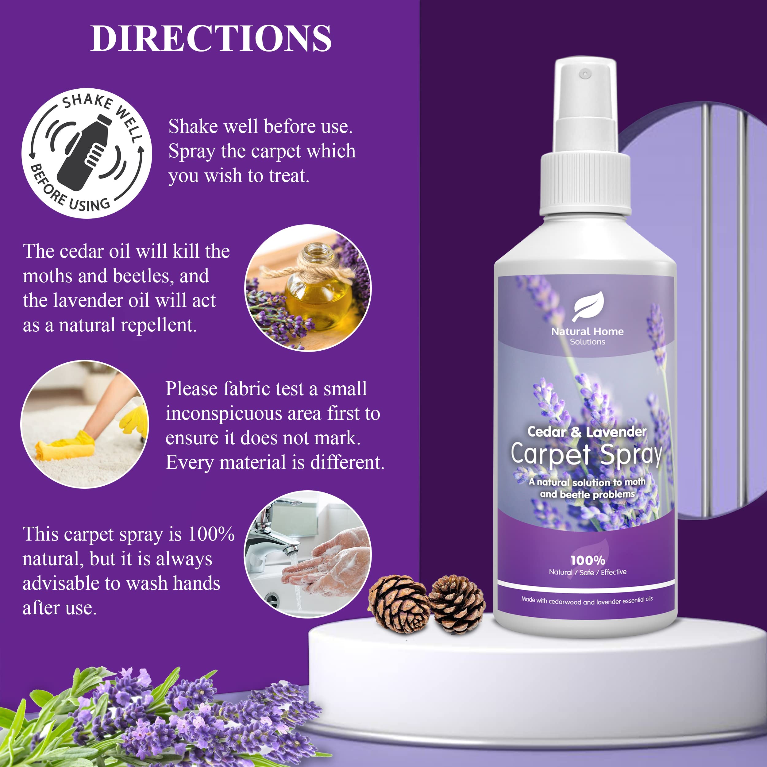 Natural Carpet Moth Beetle Killer Repellent Cedar & Lavender Treatment ...