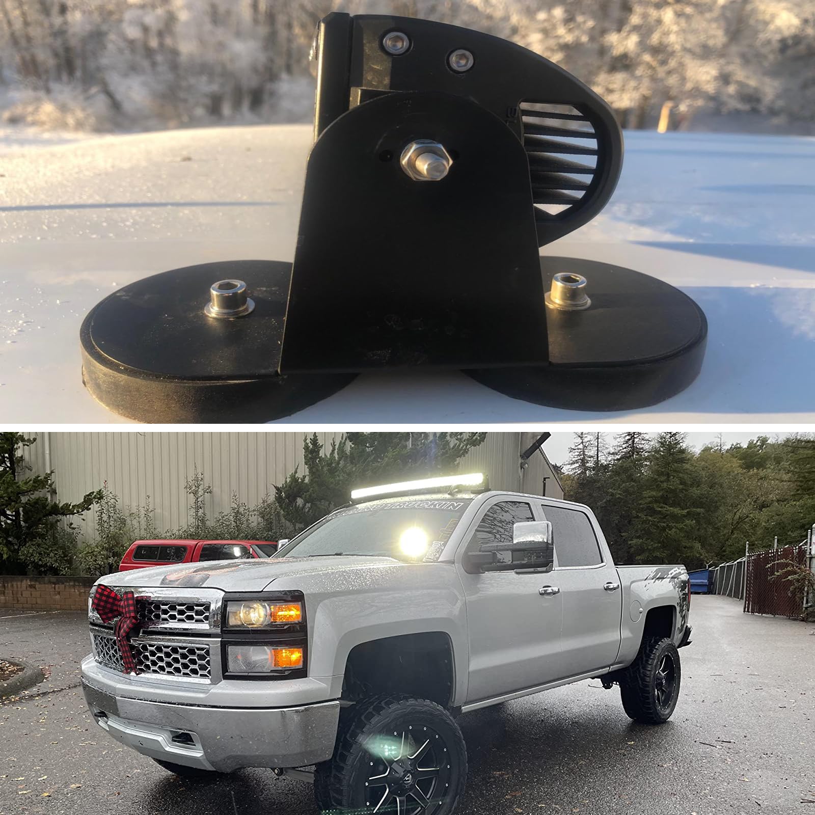 AUXTINGS 52 pollici 132 cm Curva Barra Led Fuoristrada, Con 12V Cablaggio y Supporto Magnetico Staffa,Barra Luce Led Esterno 6000K Per Auto Guida Trattore Camion SUV 4x4 Veicoli Offroad