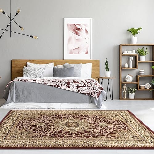 Miniatura 7 de LUXE WEAVERS Brighton Collection 1467 - Alfombra rectangular de 4 x 5 pulgadas, diseño floral oriental con medallón