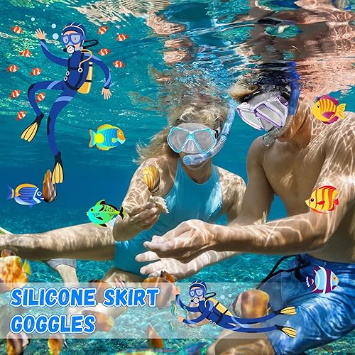 Miniatura 6 de Fabbay 3 gafas de natación con cubierta para la nariz, gafas de natación para adultos, esnórquel, paquete de gafas de natación para jóvenes, hombres