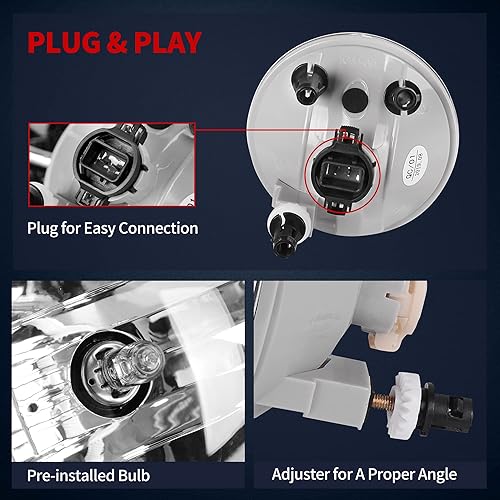 Miniatura 10 de YITAMOTOR Luces antiniebla ahumadas compatibles con Chevy 07-14 SuburbanTahoe07-13 Avalanche10-13 Camaro15-16 Colorado15 SilveradoGMC AcadiaYukon