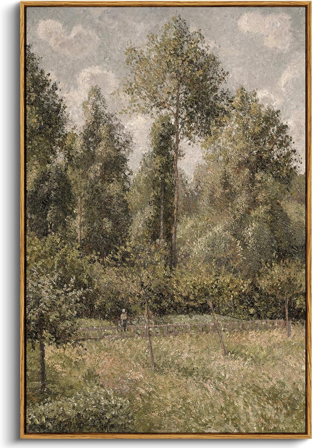 InSimSea Framed Canvas Prints Art Vintage Decor, Bushes Poplars Nature Landscape Paintings, Large Prints, Farmhouse Decor, Classical Wall Decorations for Bedroom Living Room Bathroom, 24"x36" Poplars 36"L x 24"W