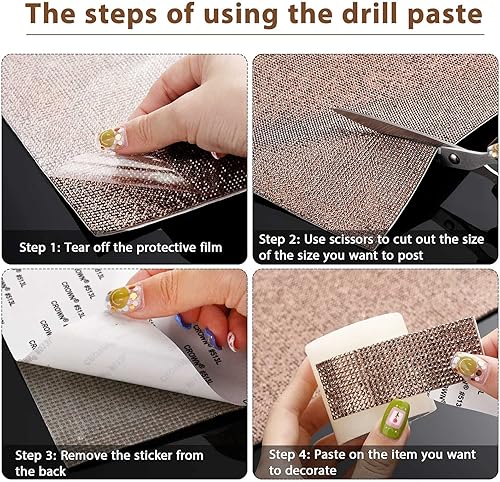 Miniatura 3 de Outus - 12000 calcomanías de diamantes brillantes de imitación, bricolaje, calcomanías autoadhesivas para decorar el auto, gemas de cristal