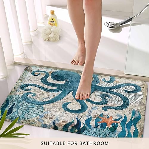 Vista 588 de Tapete de Feliz Navidad, tapete antideslizante para puerta delantera, baño, cocina, dormitorio, patio, entrada, 16 x 24 pulgadas, rojo, negro y verde