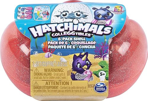 HATCHIMALS CollEGGtibles, Mermal Magic - Paquete de 6 fundas de transporte con coleccionables de temporada 5, para niños de 5 años en adelante