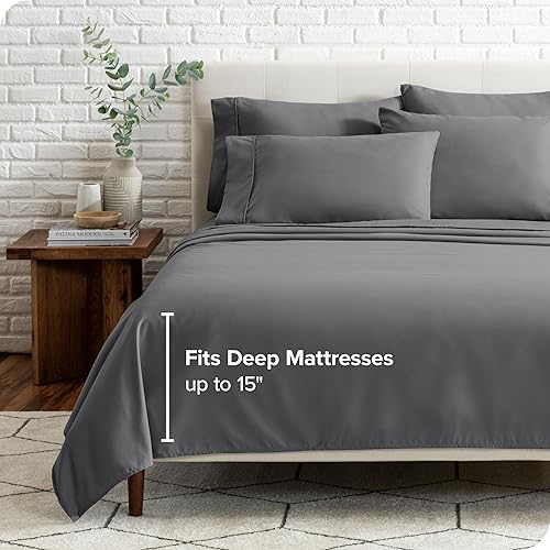 Miniatura 4 de Bare Home Juego de sábanas tamaño California King, juego de 6 piezas, sábanas de lujo para hotel, ultra suaves, con bolsillos profundos, ajuste