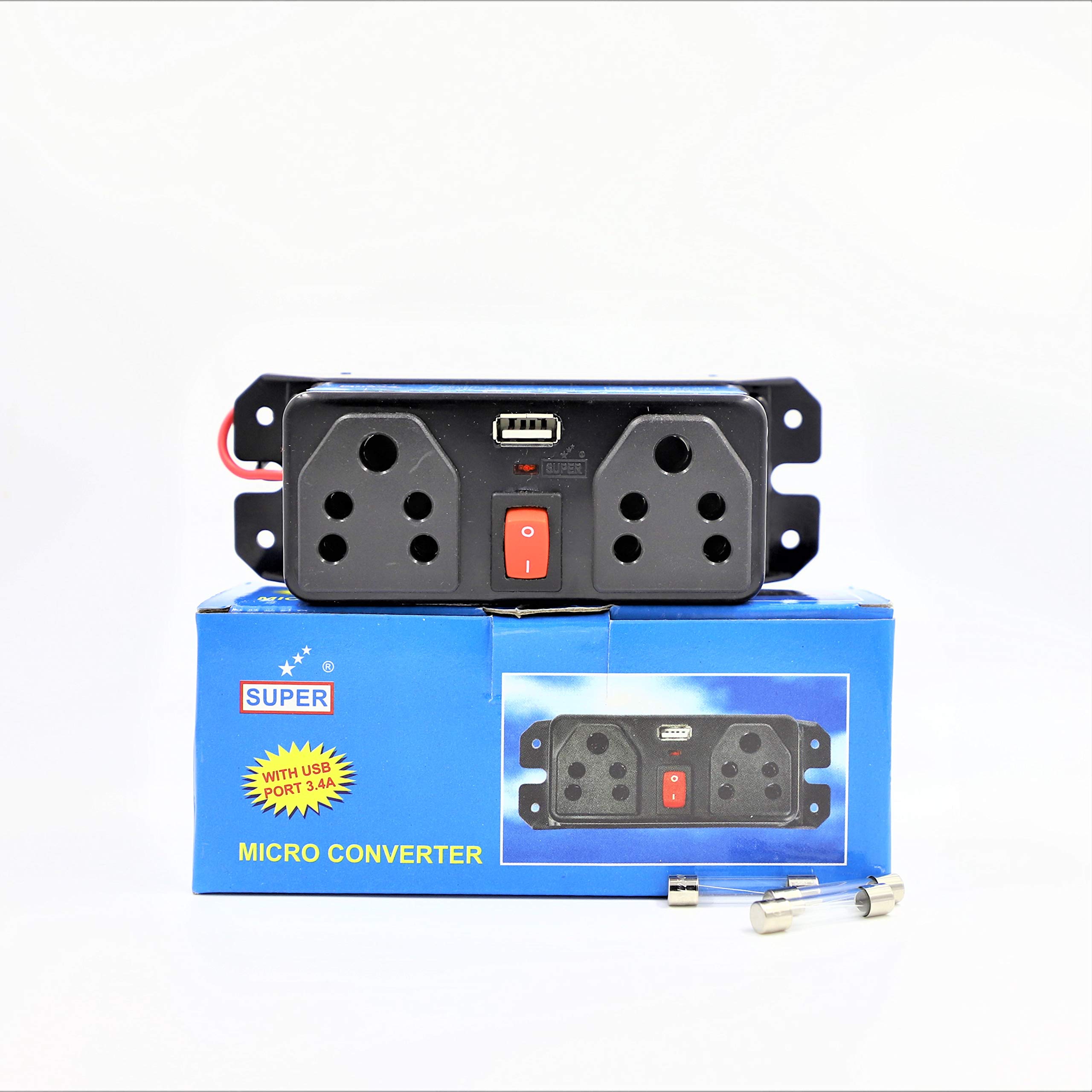 Dual Socket Micro DC to AC Converter with 3.4A USB Port for All Types of Vehicle - 1638-picture-28