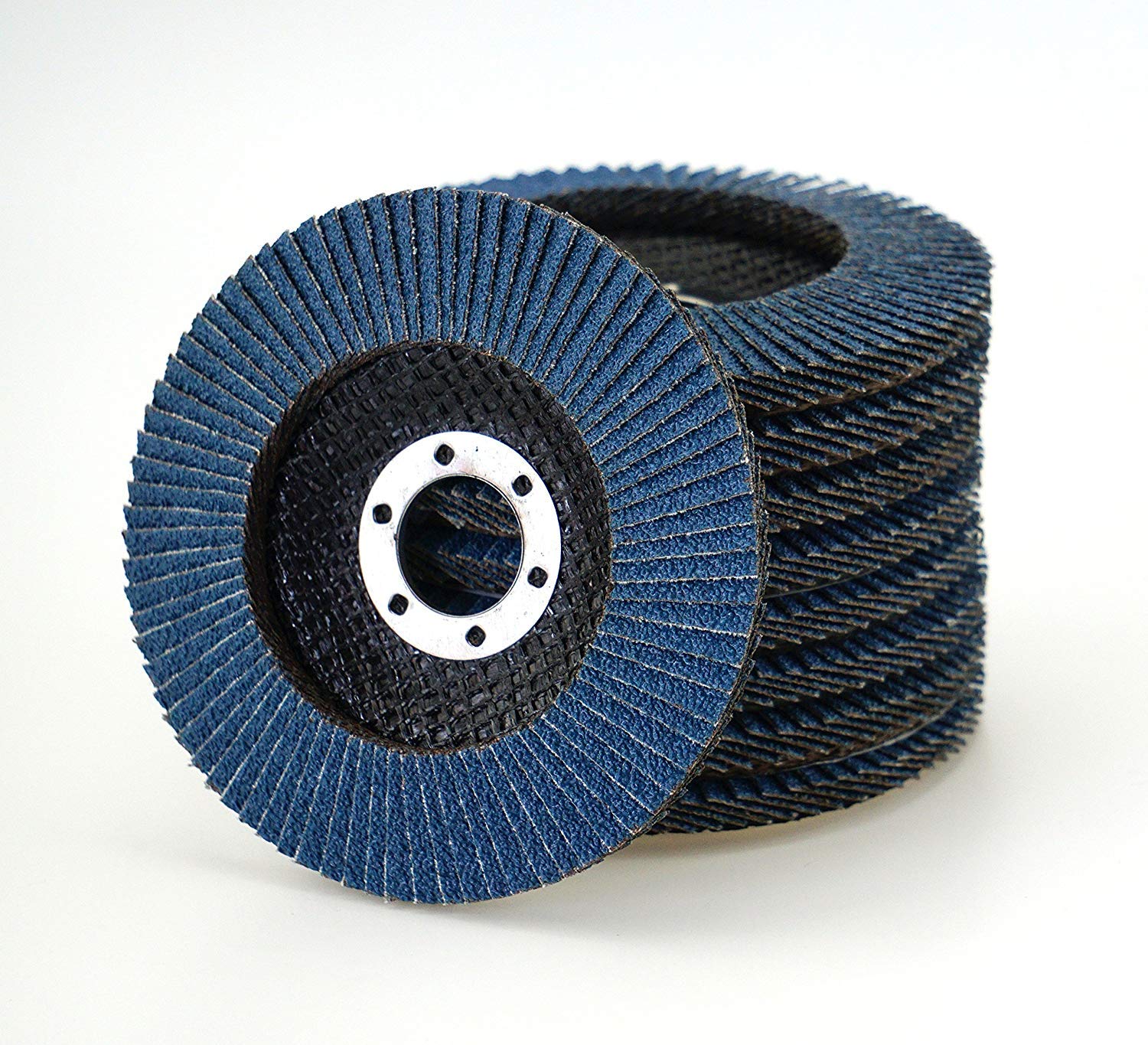 10 Dischi Lamellari Ø 115 Mm Grana 80 Per Smerigliatrice - Blu, Acciaio Inox - Foto 6