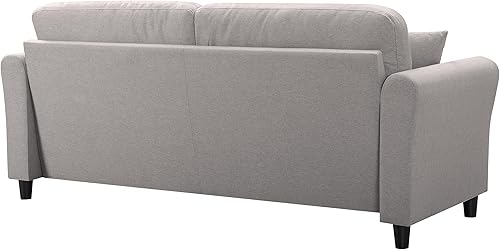 Miniatura 5 de Sofá moderno de 81.5 pulgadas con cojines traseros extraíbles, 2 almohadas y dos fundas de almohada, tapizado de tela de lino para apartamento, sala