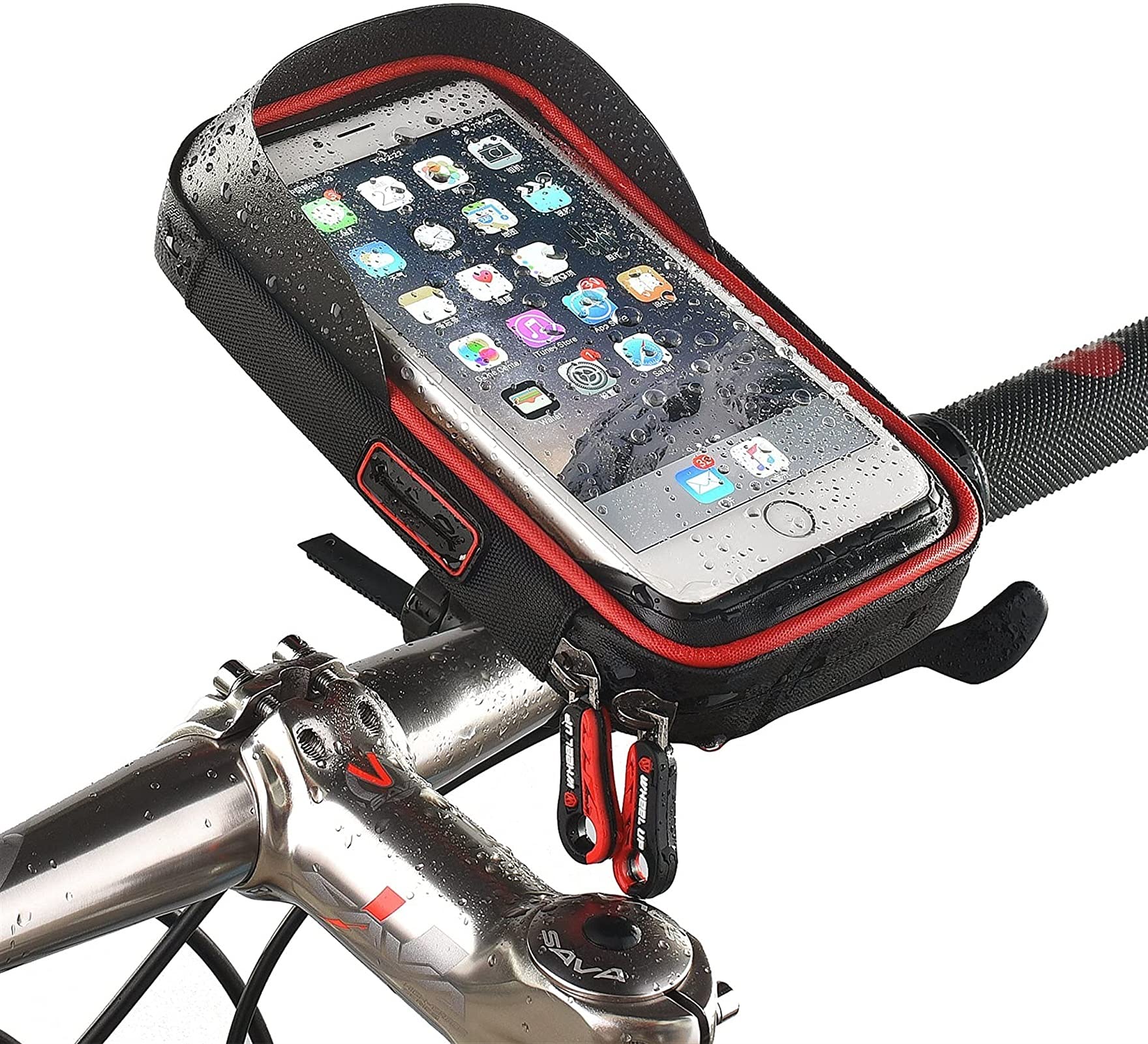 Bolsa for Manillar de Bicicleta, Bolsa for la Cabeza Delantera del Coche, for, for teléfono móvil, Equipo conducción(Red)