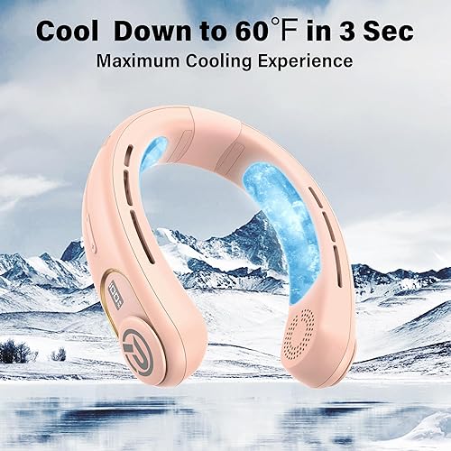 Miniatura 2 de PANERGY Aire acondicionado para el cuello, ventilador de cuello recargable sin aspas de 5000 mAh con 2 placas de enfriamiento, ventilador personal