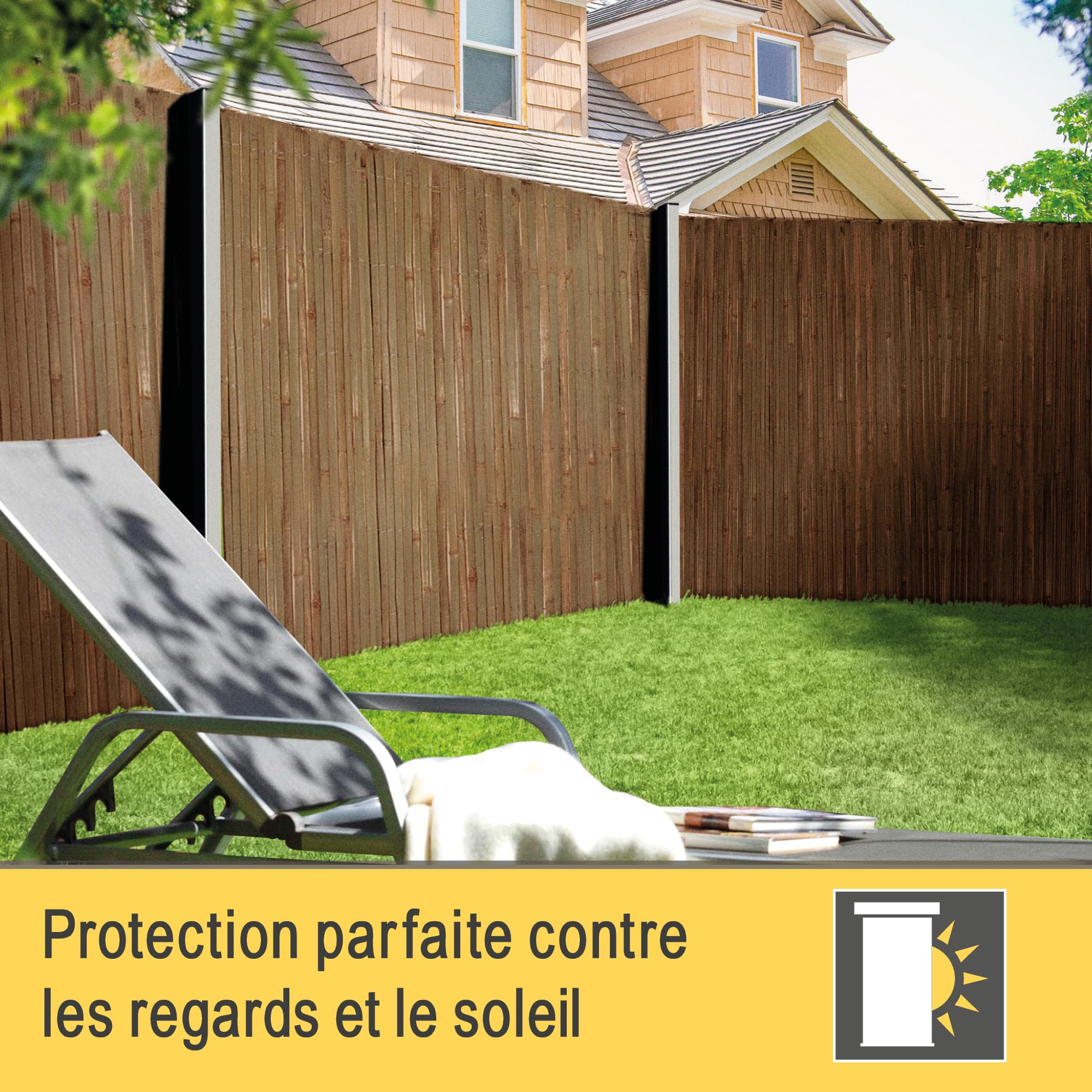 Canisse Bambou Balcon Brise Vue 120x600 cm Marron Foncé Sole Royal – Palissade Jardin Exterieur