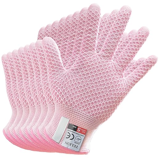 TELION Cut Resistant Gloves, Pink, Small, Unisex