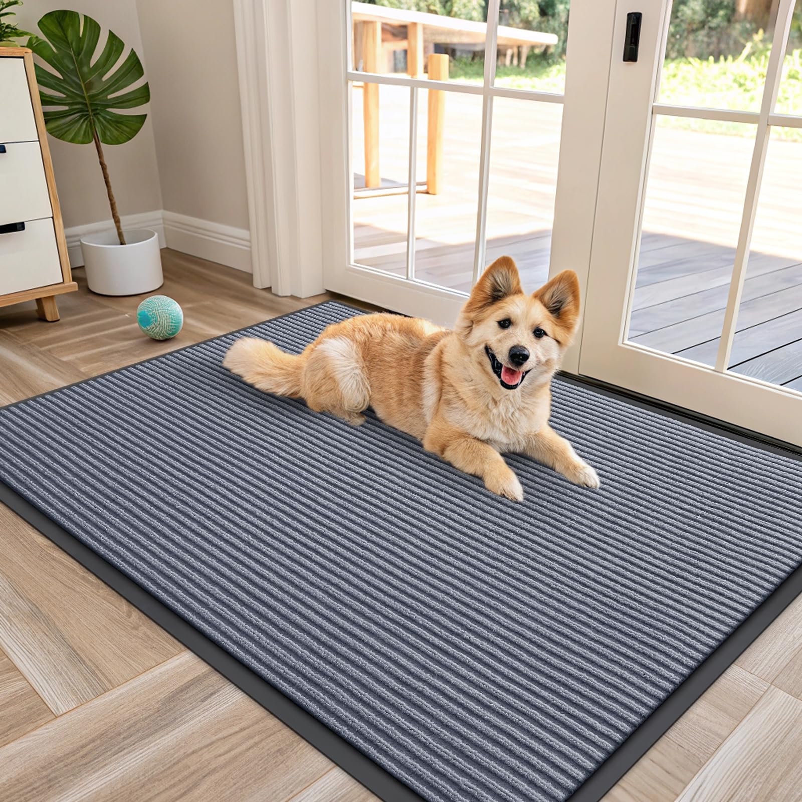 OLANLY Front Door Mat Indoor Outdoor Entrance, Waterproof Heavy Duty Doormat, Fade Resistant, Low Profile, Easy Clean Patio Porch Welcome Floor Mats for Entry, 29.5x17, Beige — view 193