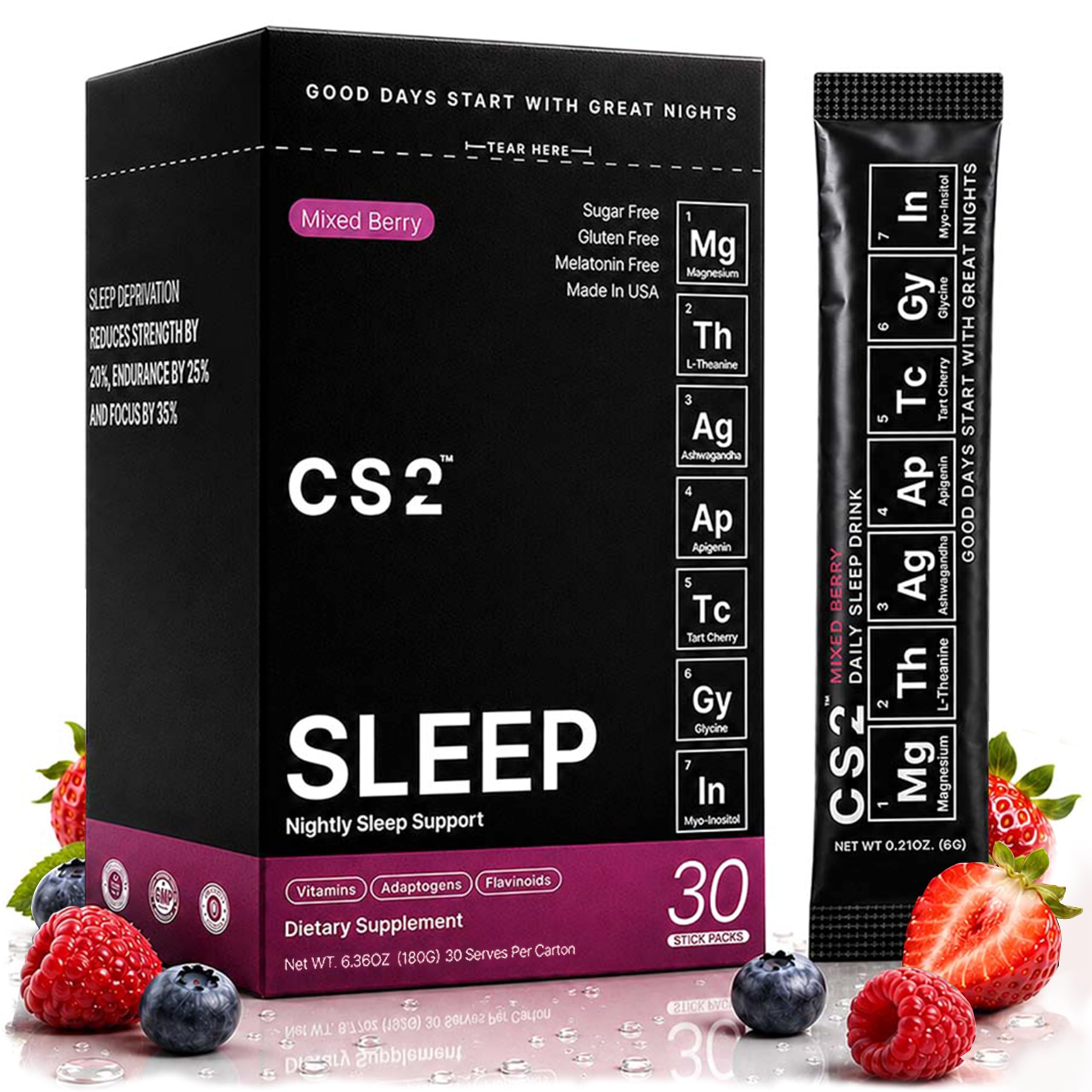 Amazon.com: CS2 Sleep Drink Mix - Magnesium, Apigenin, L-Theanine