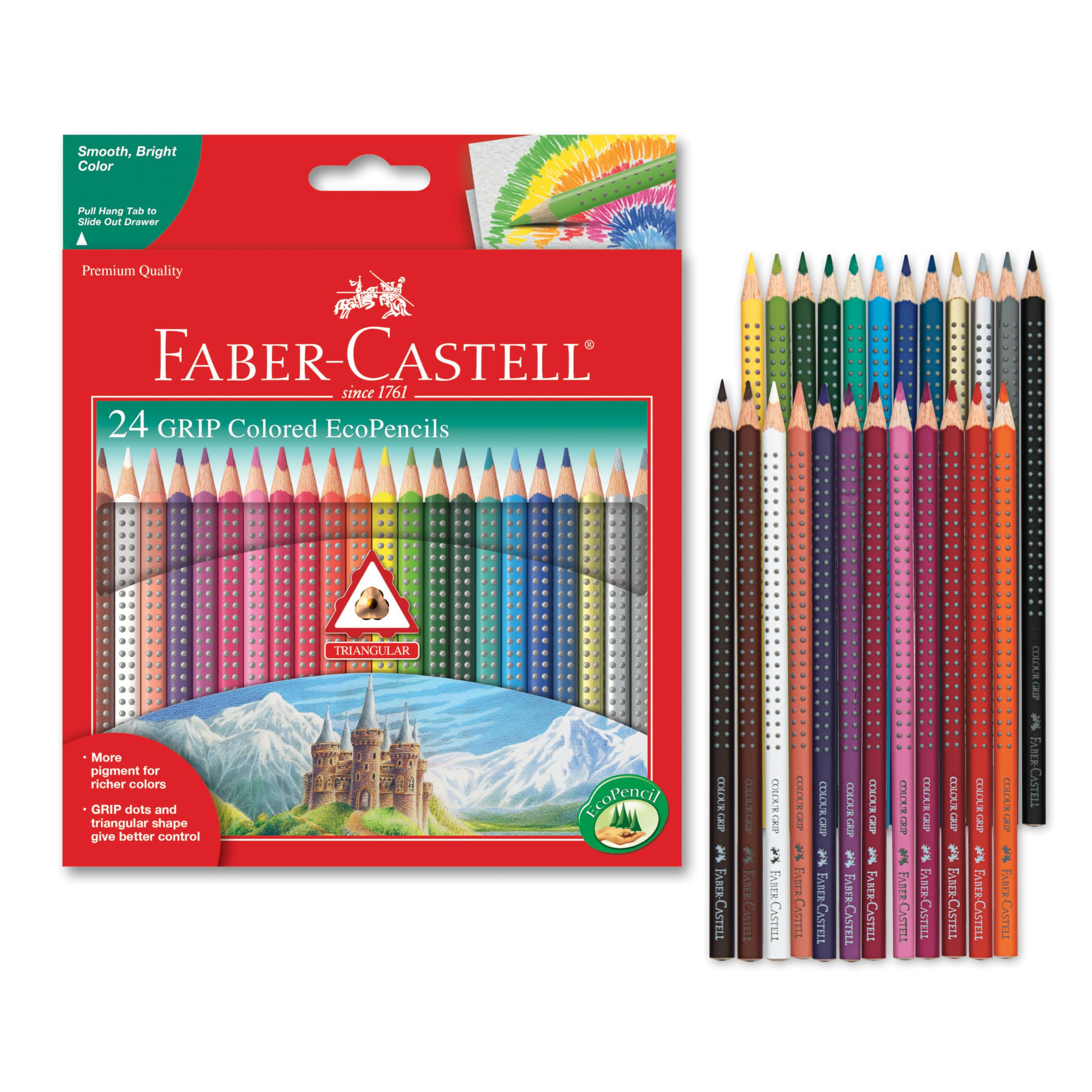 Amazon.com: Faber-Castell Grip Colored EcoPencils - 24 Pack