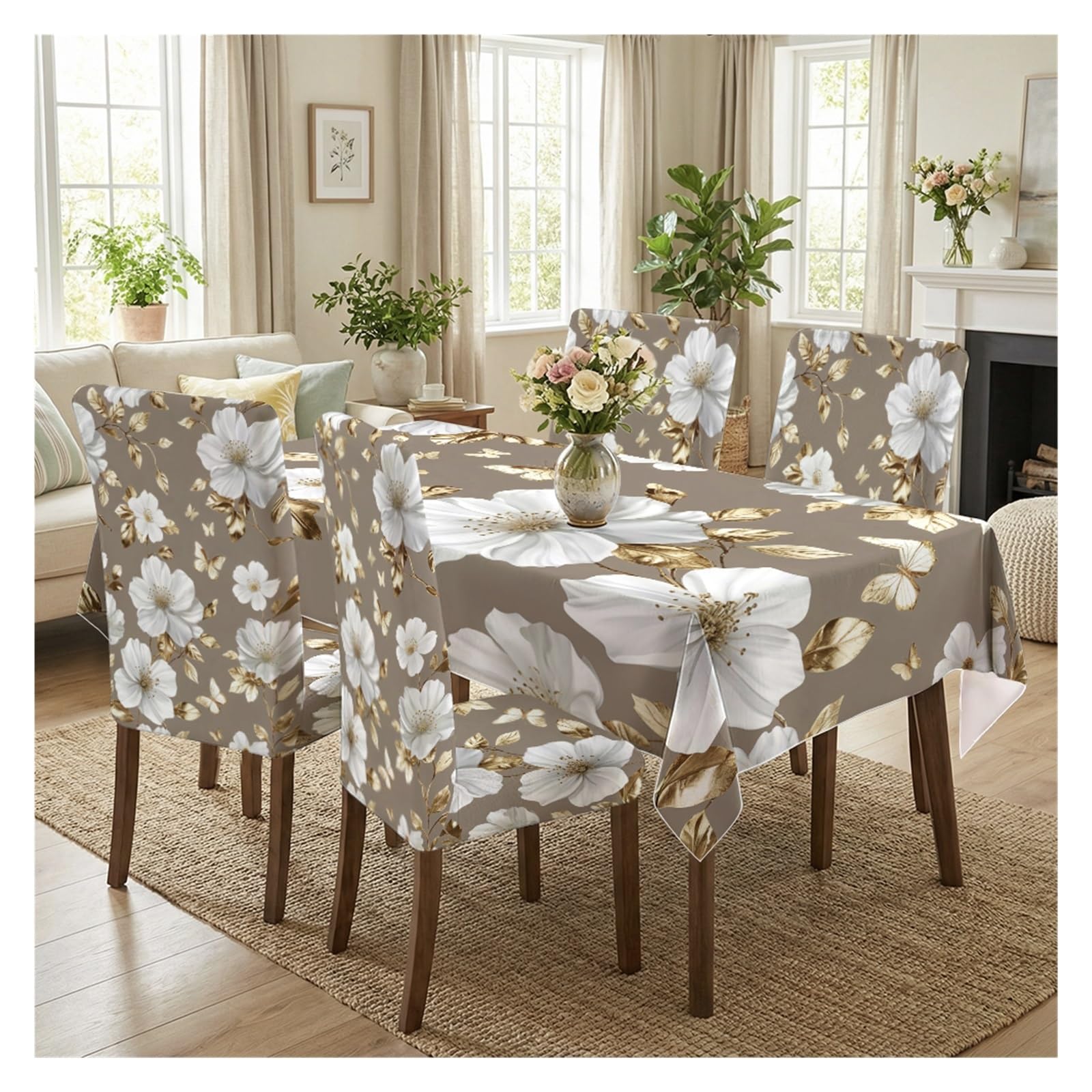 Housse de chaise extensible et nappe de table pour protéger et relooker votre salon