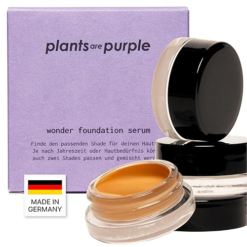 Wonder Foundation Serum - Make Up sanfte Deckkraft | Alle Hauttyp | Mit Hyaluronsäure + Squalan | Regenerierende Wirkung | Getöntes Gesichtsserum langanhaltender Glow | Plants Are Purple Tester - 20 ml (1er Pack) - mehrfarbig
