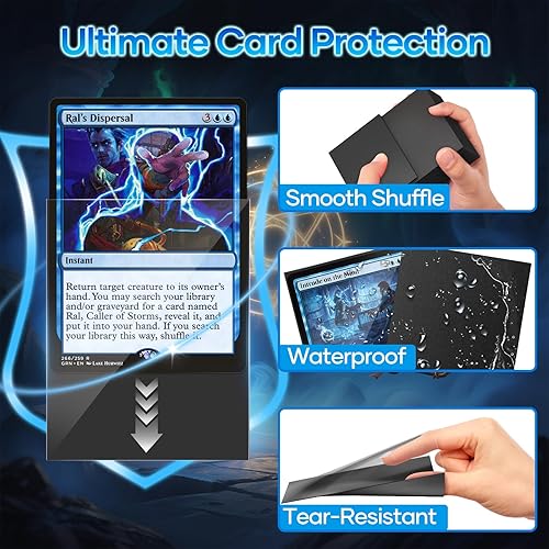 Miniatura 4 de 1000 fundas negras para tarjetas intercambiables, fundas de tarjetas mate compatibles con MTG, tarjetas de béisbol, tarjetas deportivas, tarjetas de
