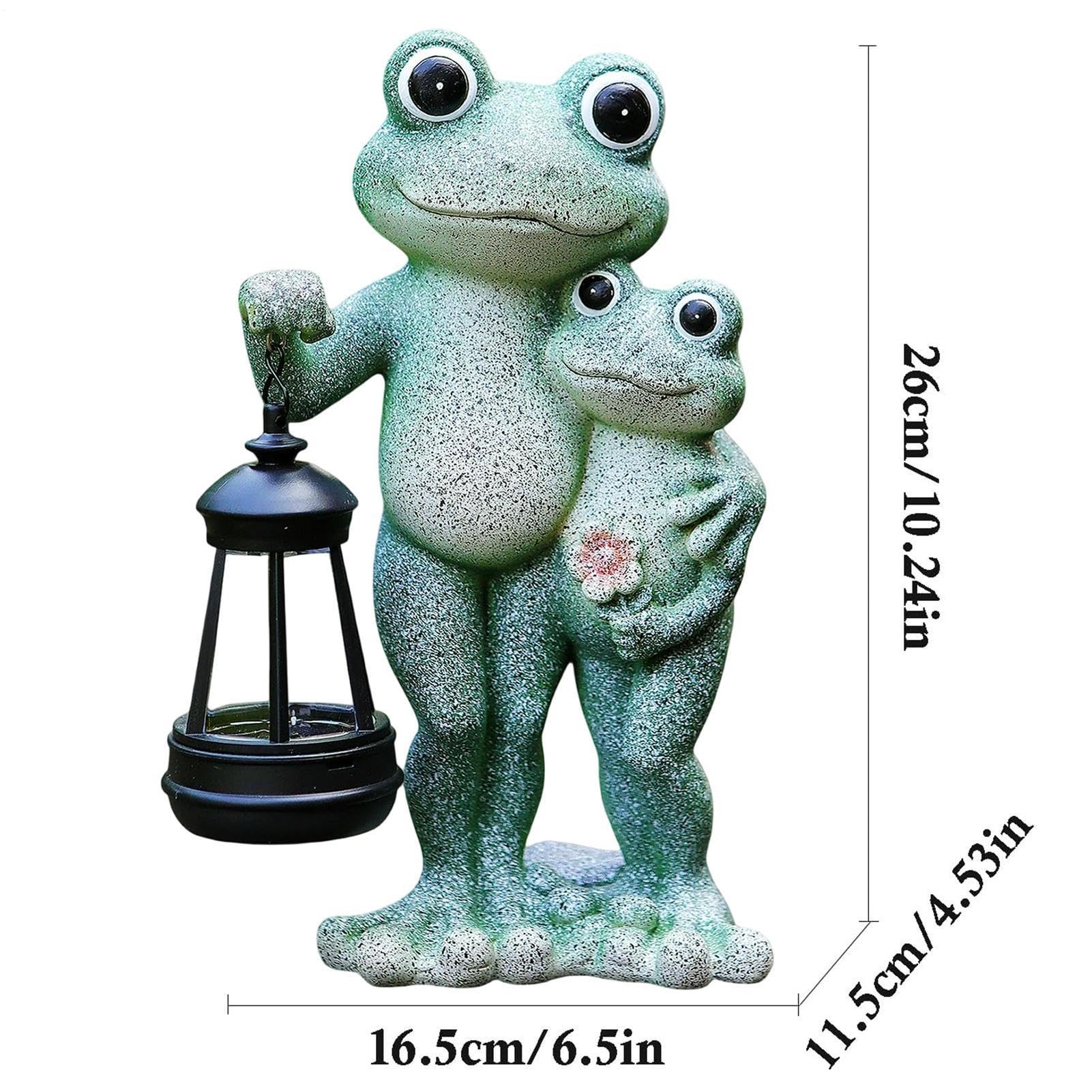 Śliczna figurka z żywicy słonecznej żaby, w zestawie