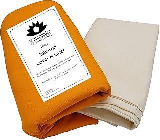 Zabuton Cover and Liner | Cover & Liner Only | 100% Cotton | You Chose Your Own Fill (Orange Saffron