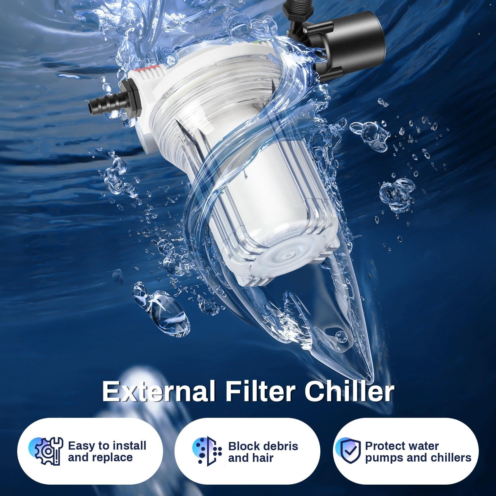 Enfriador de inmersión en frío para bañeras de hielo, sistema de refrigeración de agua de 1/3 HP con filtro y bomba para recuperación del hogar, circulación fiable de agua fría
