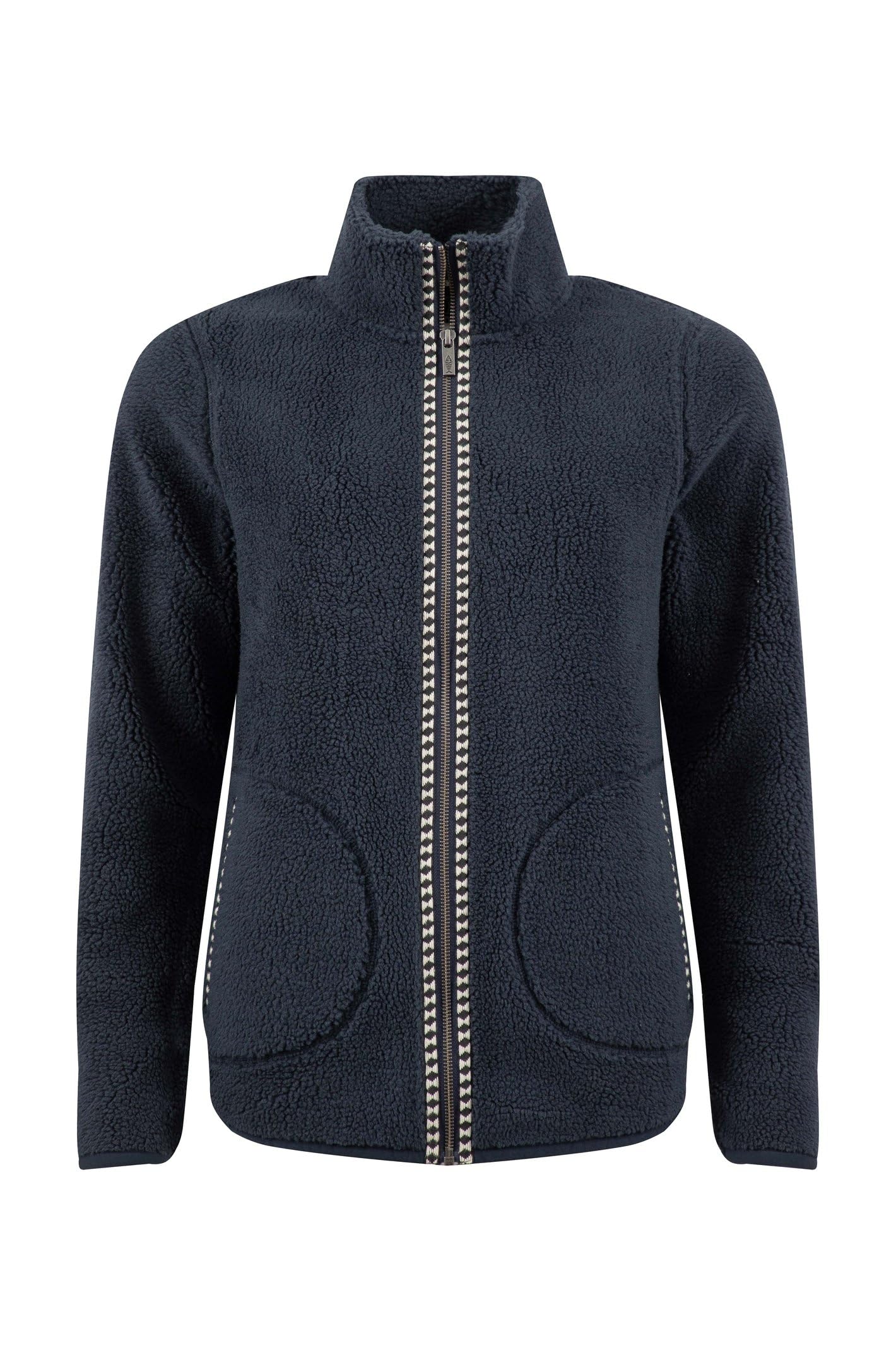 Weird Fish Women's Navy Lucille Lightweight Full Zip Borg Fleece In | Size: 12