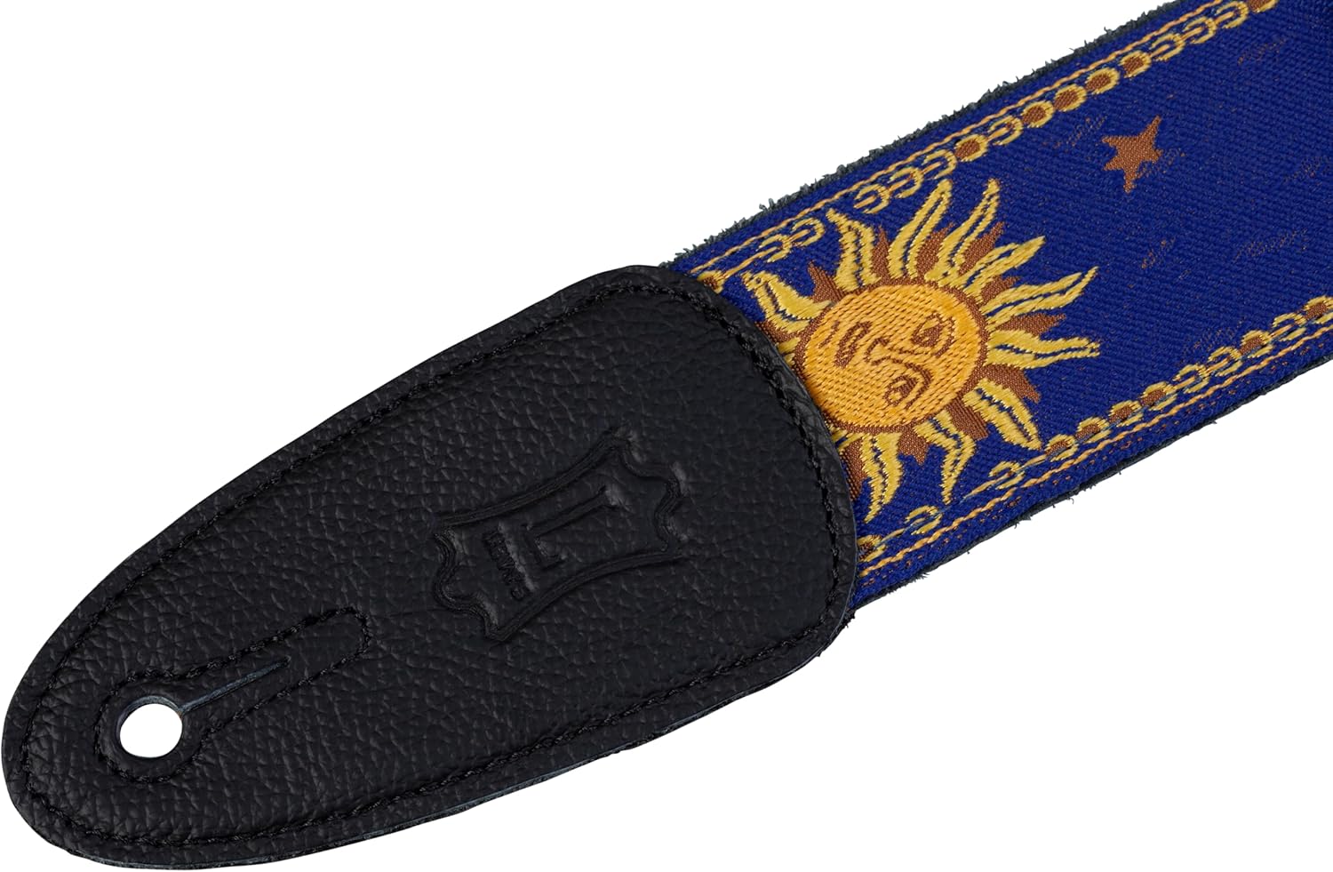 Levy's Leathers 2" Sun Motif Series Jacquard Weave Guitar Strap with Tri-Glide Adjustment, Blue (MPJG-SUN-BLU)