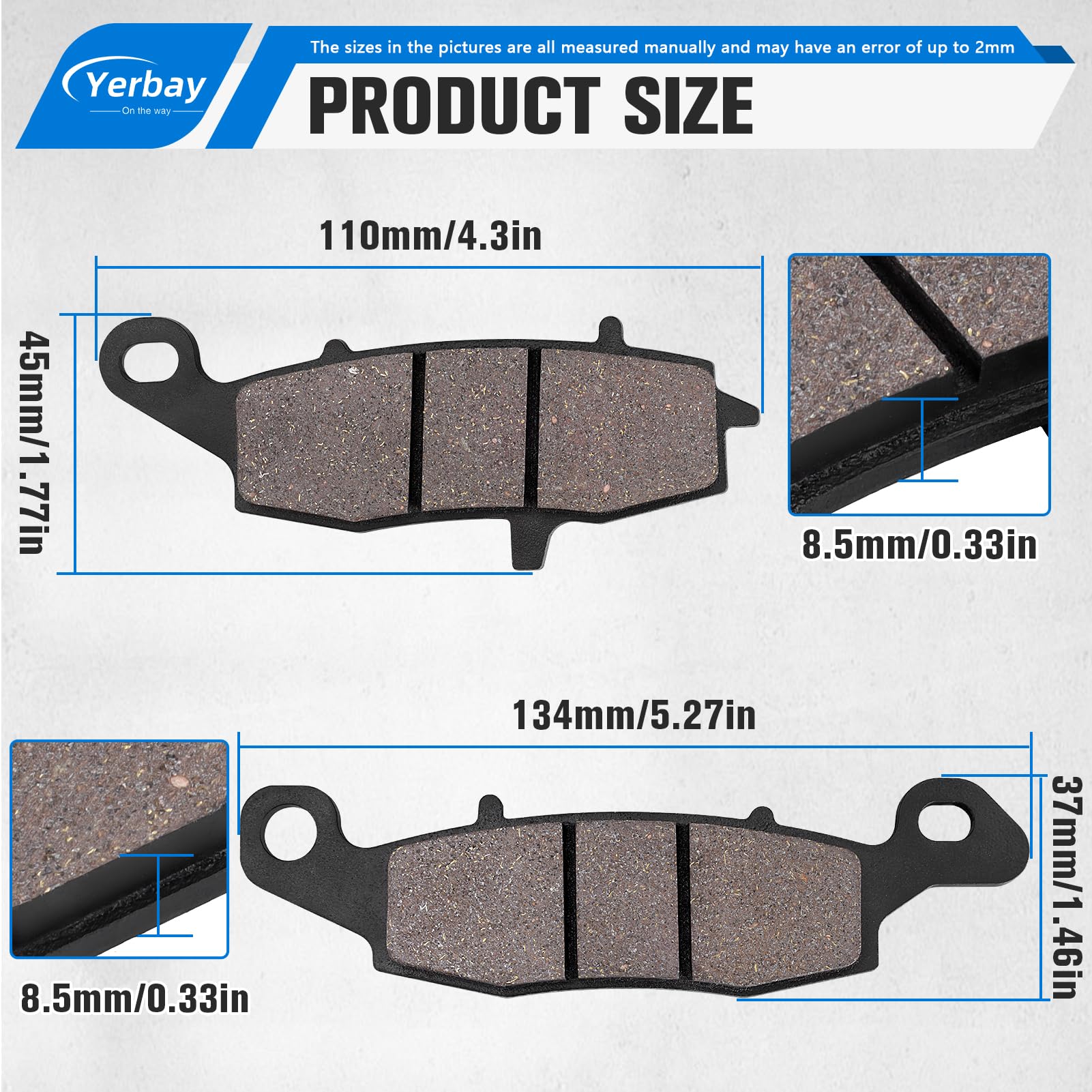 Pastillas de Freno Delantera/Trasera Kit para Kawasaki VN900 Vulcan Classic (LT) 2006-2014/ Custom 2007-2014
