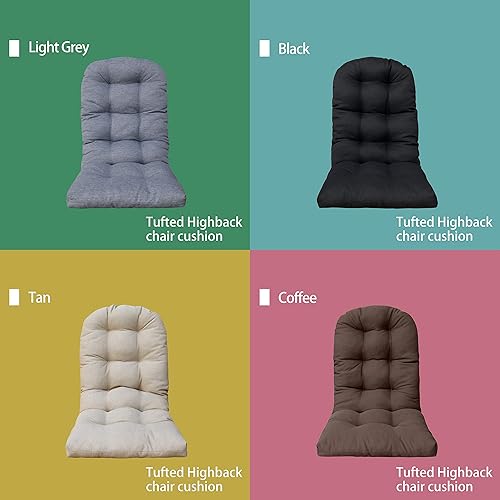 Miniatura 4 de BOSSIMA Cojines para silla Adirondack para patio al aire libre, esquinas redondas (Negro)