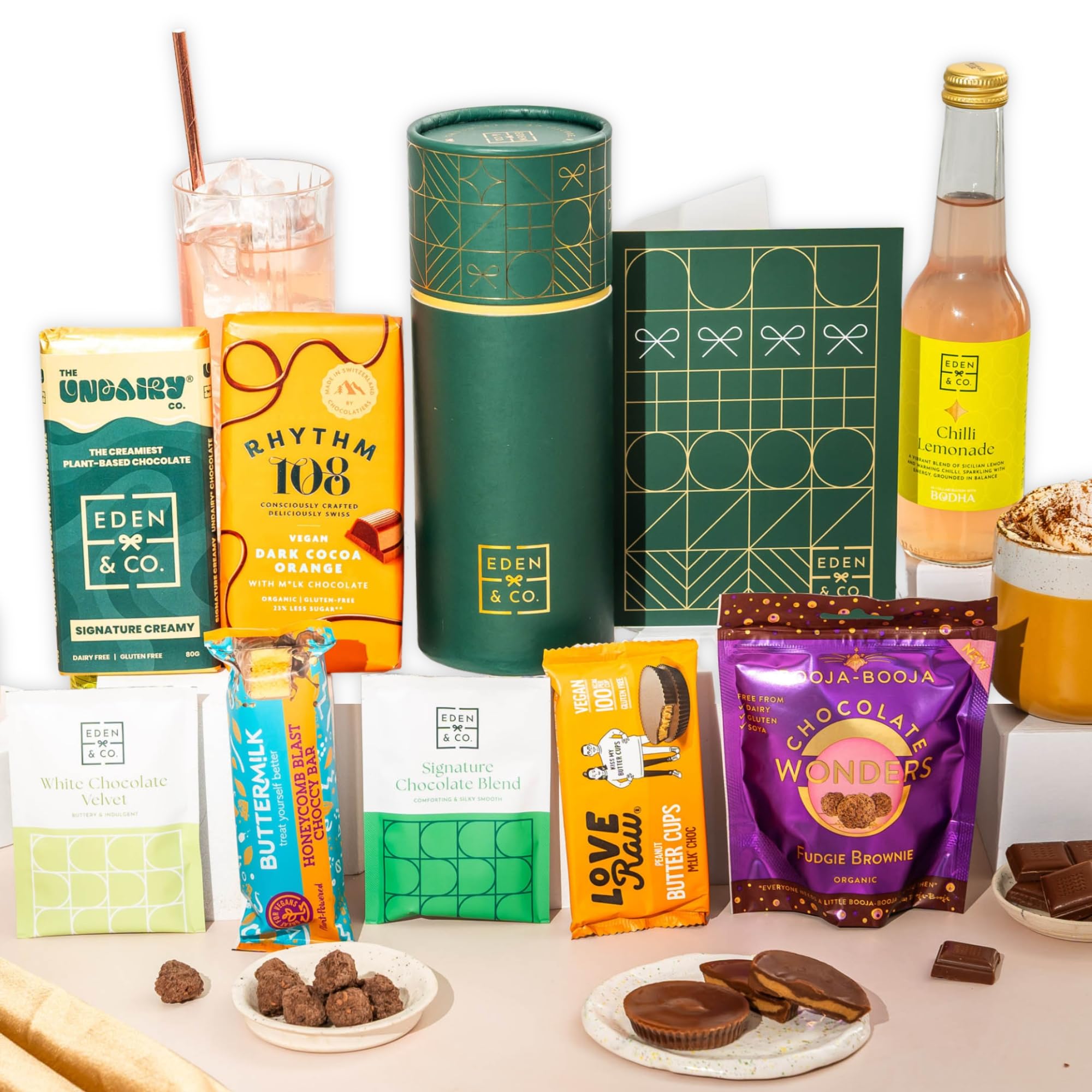 Gluten Free Hamper Gift Box with Truffles & Hot Chocolate Set, Gift Hamper For Women & Men by EDEN & CO