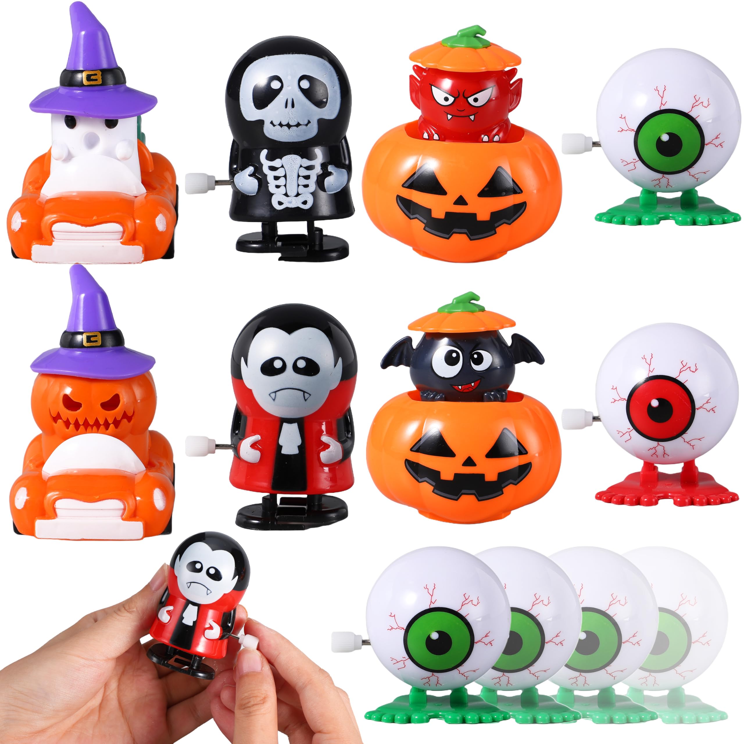 JOYIN 8er Pack Halloween Aufziehspielzeuge - Gruselige Figuren Für Party & Süßes Oder Saures