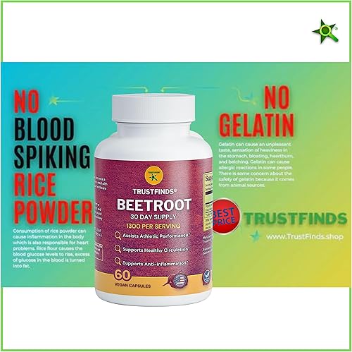 Miniatura 4 de Polvo de remolacha orgánica de 1300 mg por porción, 60 cápsulas, raíz de remolacha 100% natural, sin gluten, sin azúcar, cápsulas veganas sin polvo