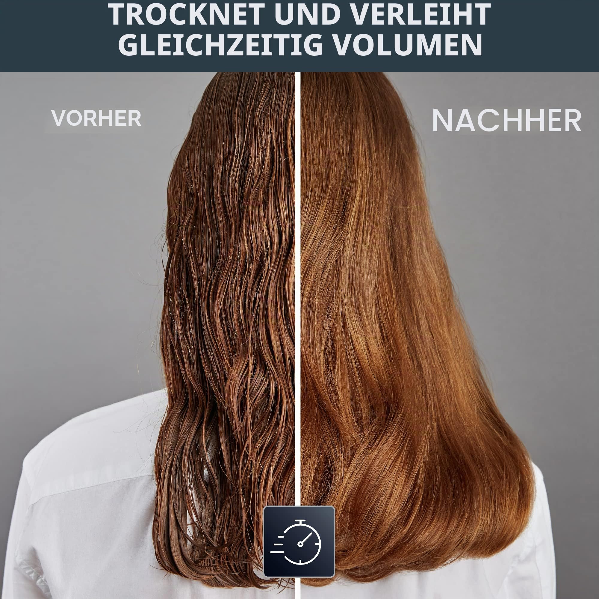 Rowenta Volumizer Heizbürste, entfernt die Wurzeln, trocknet und stylt gleichzeitig, erhöht das natürliche Volumen der Haare, ovale Bürste XL für ein hocheffizientes Styling CF6130F0