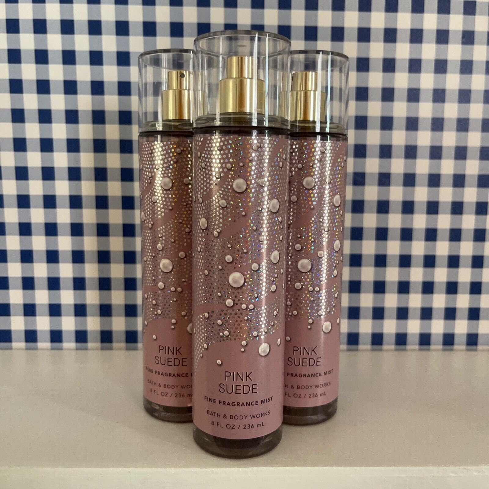 3 PINK SUEDE FINE FRAGRANCE MIST BATH BODY SPRAY 8 FL OZ