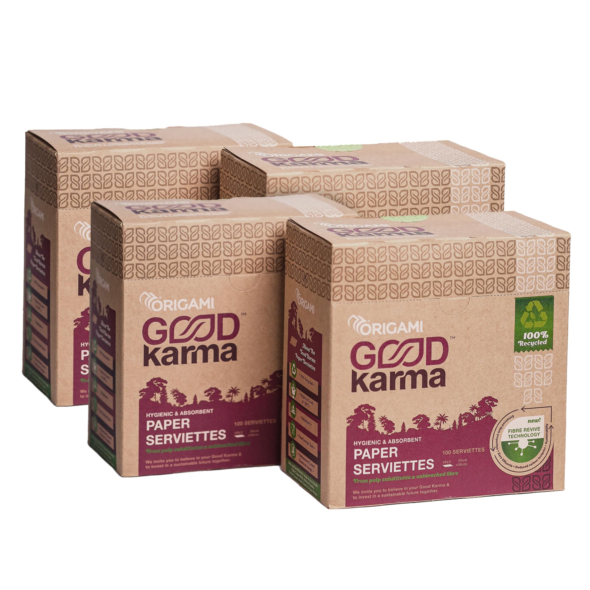 Origami Good Karma 1 Ply Unbleached Sustainable Tissue Paper Napkins - Pack of 4 (100 Pulls Per Pack, 400 Sheets) (B0D5BVQPXT) Amazon Price History, Amazon Price Tracker