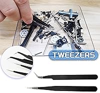 Vista 7 de Kit de herramientas de modelo profesional 10 en 1 para adultos, herramientas básicas con pinzas, pinzas, limas de aguja, barras de pulido