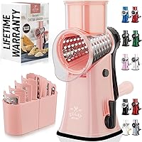 Vista 28 de Zulay Kitchen Rallador Rotativo de Queso de 5 Cuchillas Rallador de Queso - Rallador de Queso Manual de Manivela con Succión Reforzada y 5 Tambores