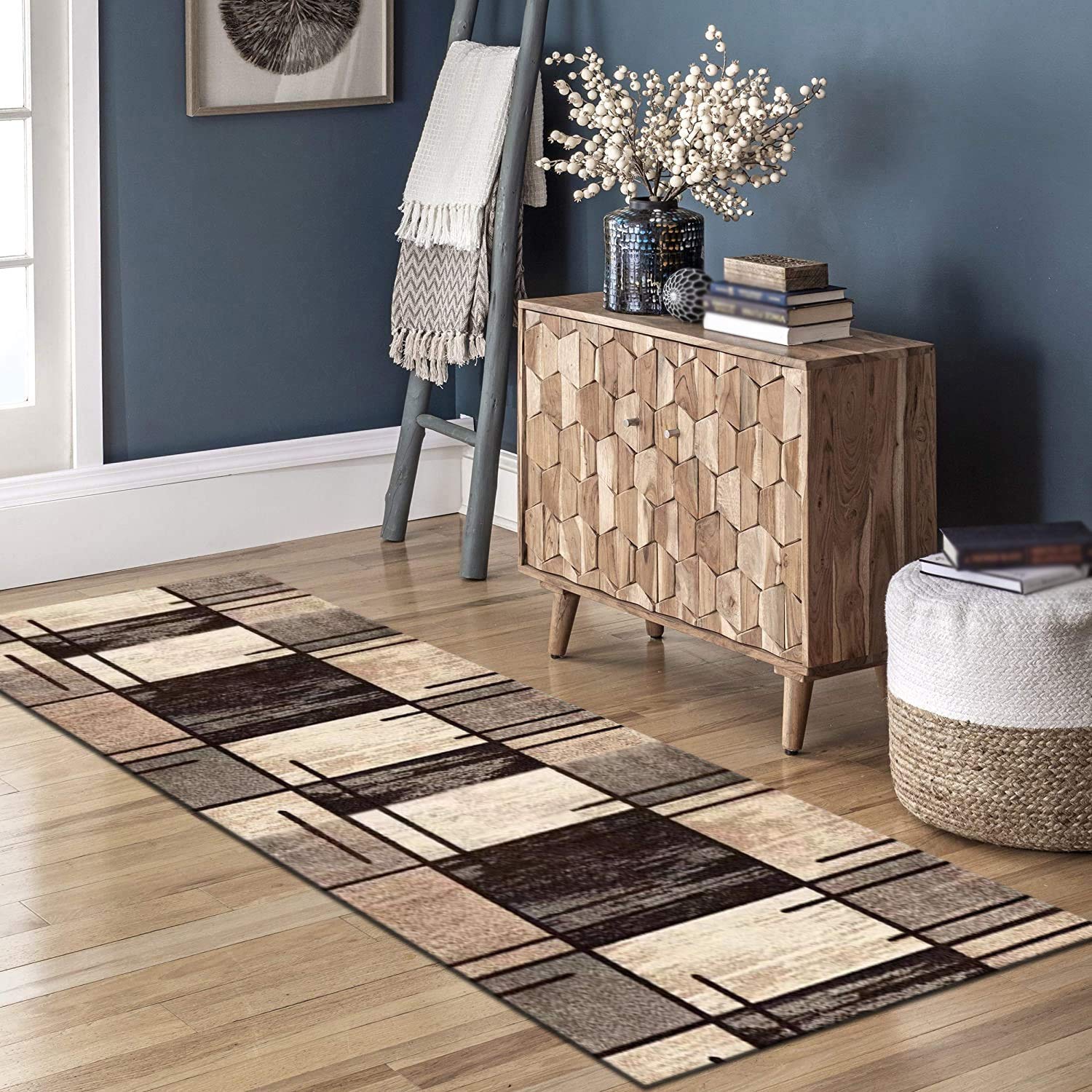 GAOMON Flur-Läufer 5x20 Cm – Bunter, Rutschfester Teppich Für Wohnzimmer, Schlafzimmer, Modernes Abstraktes Design