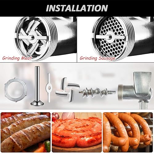 Miniatura 3 de Mudder Kit de 4 piezas de relleno de salchichas, 3 tamaños diferentes, tubos de acero inoxidable con anillo de relleno de salchichas para molinillo