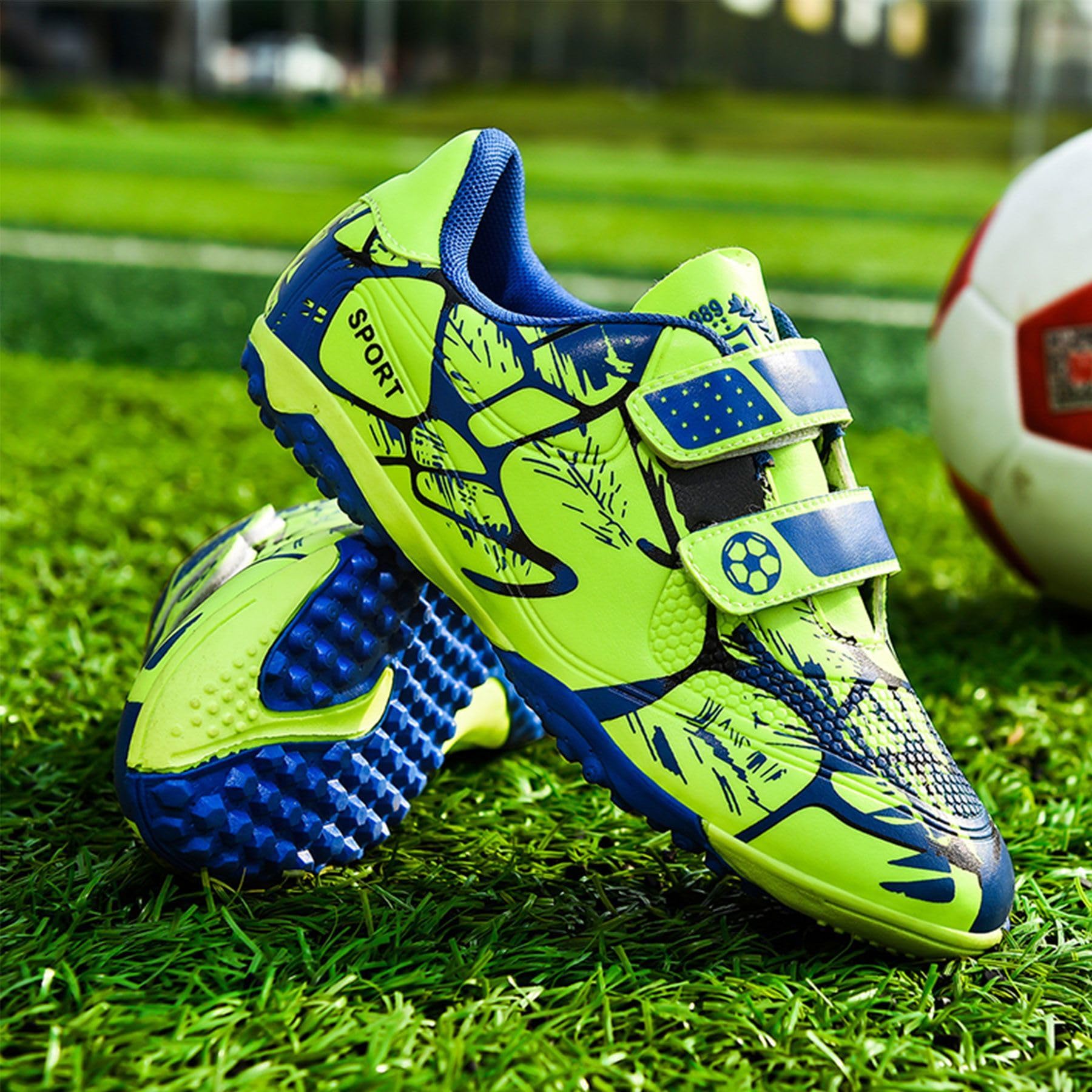 Sainilei Scarpe da Calcio Ragazzi FG/AG Professionale All'aperto Calcio da Scarpe Ragazzo TF Allenamento Bambini Teenage Spike