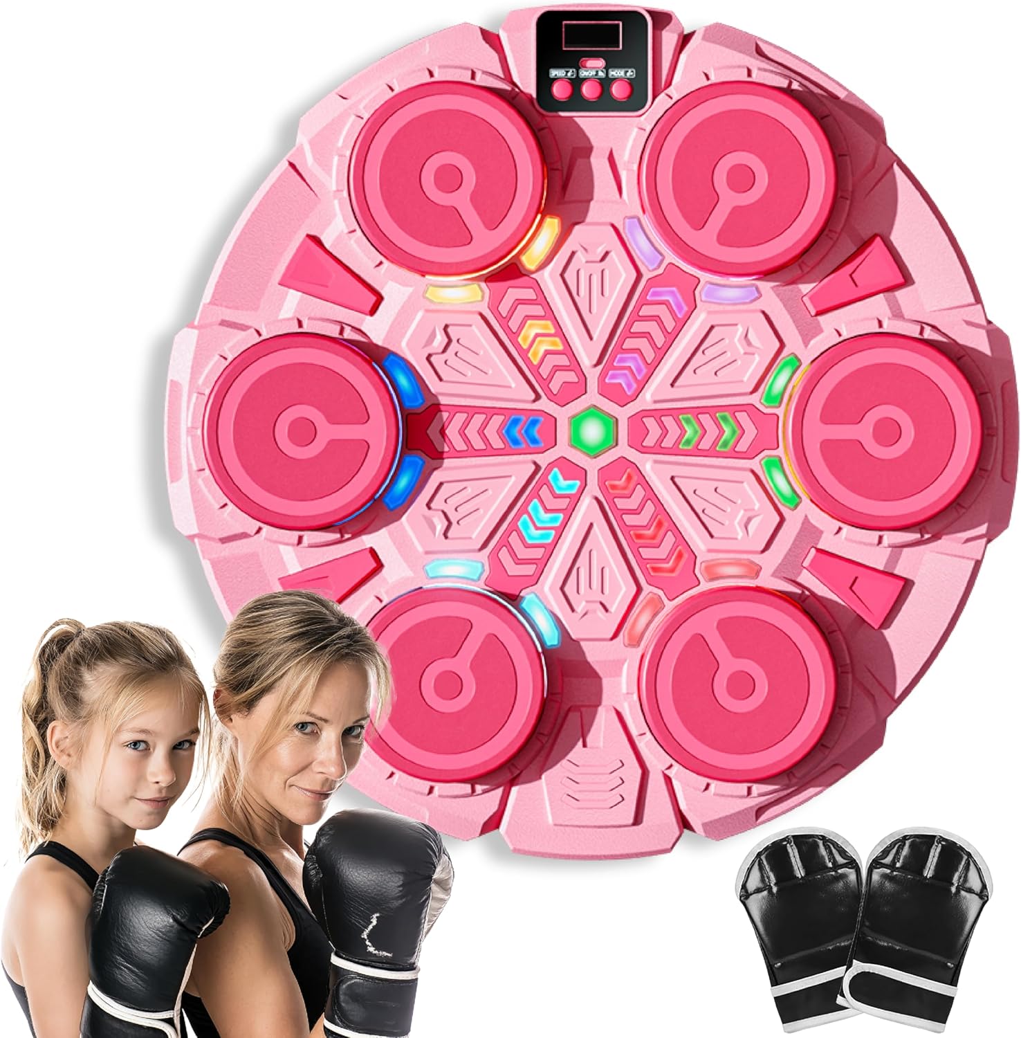Music Boxing Machine for Kids—Bluetooth Wall Mounted Punching Workout Equipment with Rhythm Lights & Gloves, Sport Toys Gifts for 6,7,8,9,10+ Year Old Boys Girls Home Funny Exercise