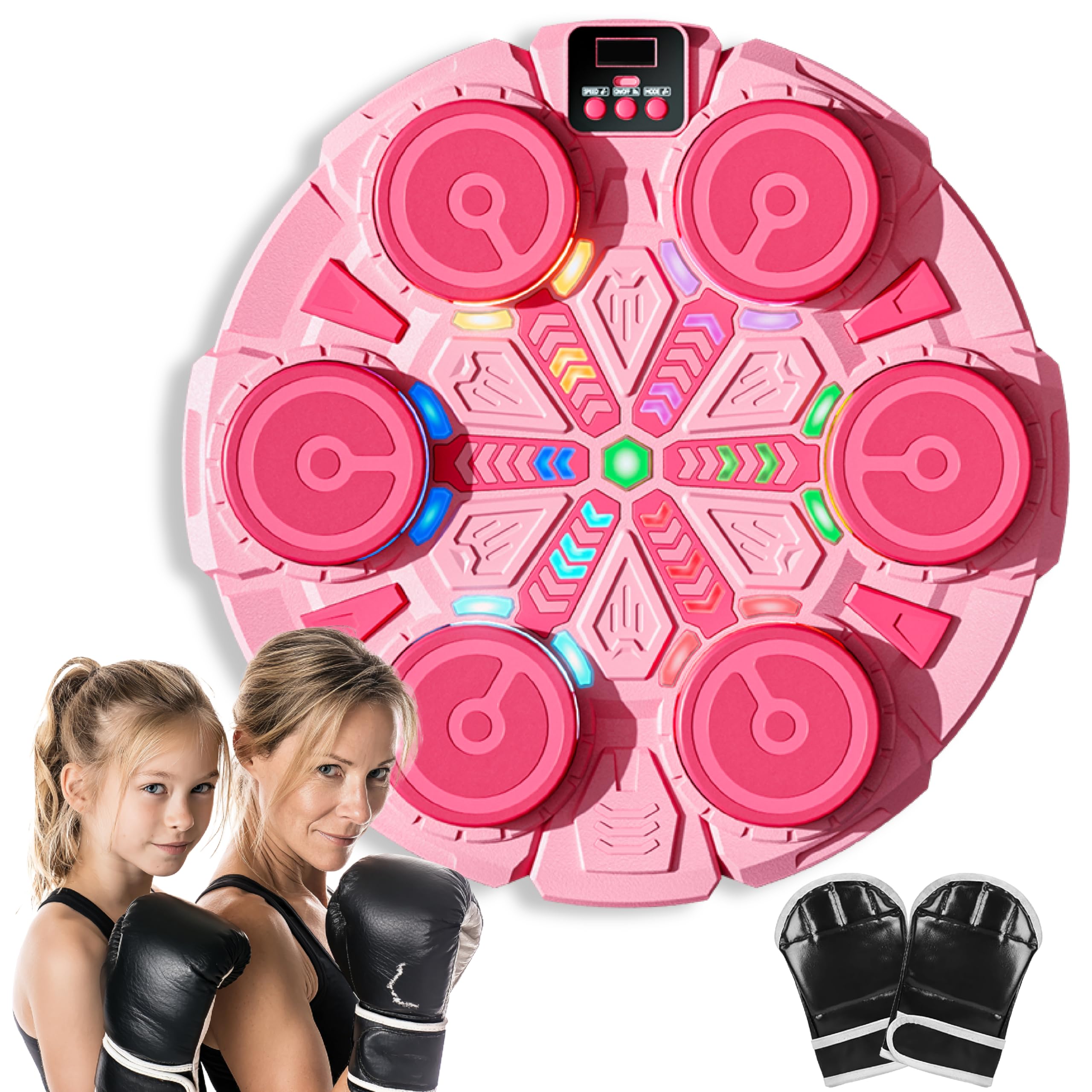 Music Boxing Machine - New Two-Player Battle Boxing Trainer with Rhythm Lights & Bluetooth & Wall Mounted, Fun Sounding Punch Toy Gift for Kids Adult Home Family Exercise Physical Activity-picture-23
