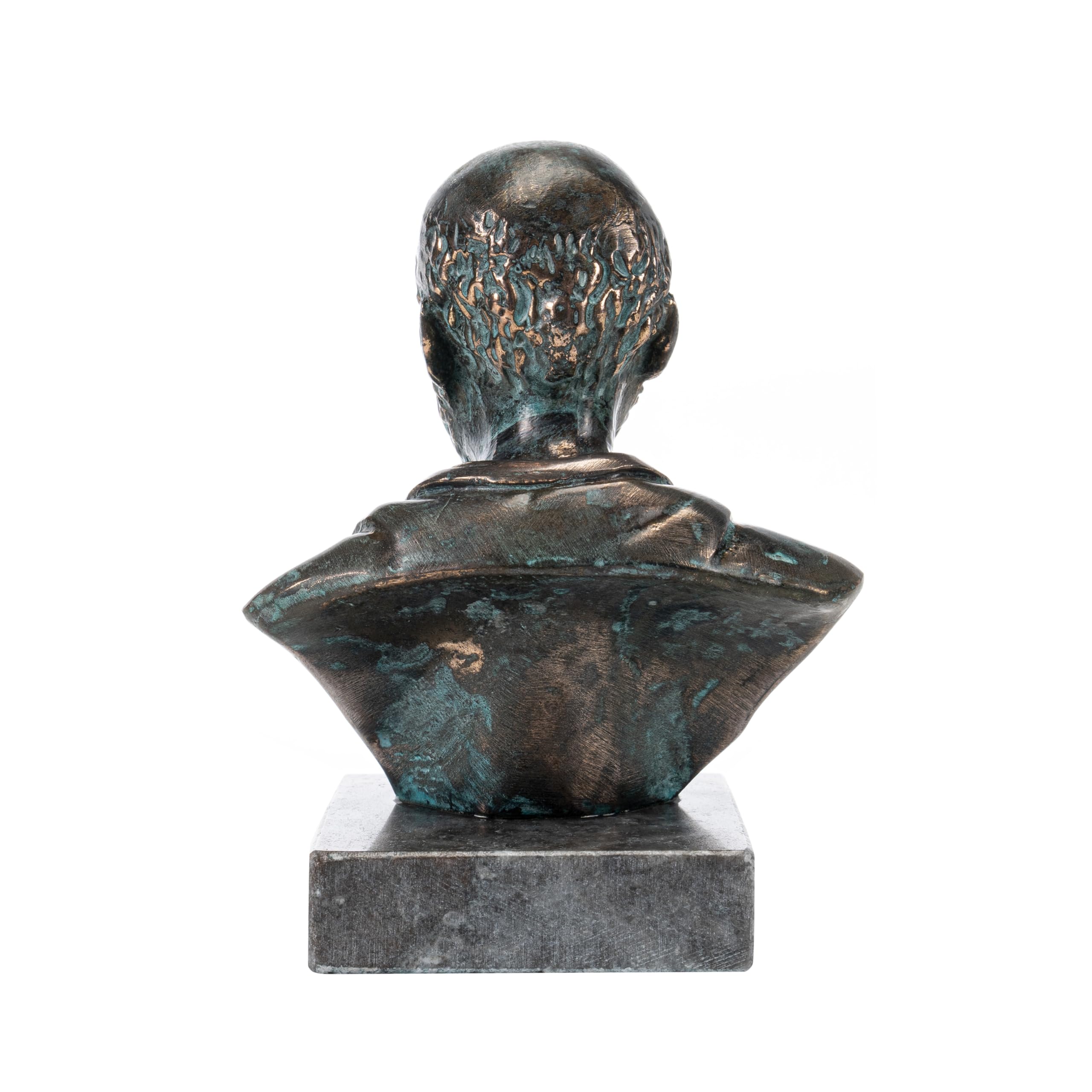 BEAUTIFUL GREEK STATUES Statue Hippocrate de Kos Buste Père de Médecine en Bronze avec Base en Marbre 13 cm