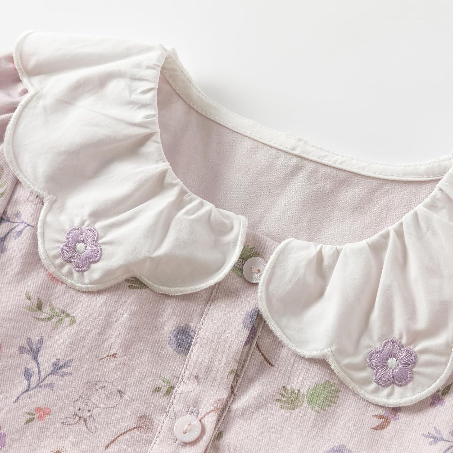 DAVE&BELLA Baby Girl Smocked Dress Long Sleeve Floral Print Sundress with Bag Princess Dress Toddler Cotton Playwear Outfits - Image 4